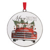 Melrose Metal "Moo-y Christmas" Disc Ornament (Set of 12)