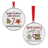 Melrose Metal Cookies and Cocoa Disc Ornament (Set of 12)