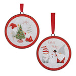 Melrose Metal Winter Gnome Disc Ornament (Set of 12)