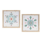 Christmas Festive Holiday Snowflake Wall Decor 2-Piece Set 13.5 inch by Melrose