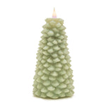 Melrose Glittered Pine Tree Candle 8"H