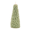 Christmas LED Wax Tree Candle 10 inch – Decorative Green Pine Design by Melrose