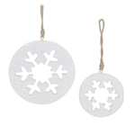 Melrose White Wood Snowflake Cut-Out Ornament (Set of 12)