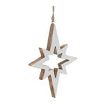 Melrose Wood Star Cut-Out Ornament (Set of 4)