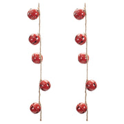 Melrose Metal Sleigh Bell Garland on Jute String (Set of 2)