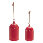 Melrose Red Metal Bell Ornament (Set of 2)