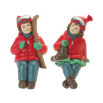 Melrose Holiday Children Shelf Sitter with Skis and Skates (Set of 4)