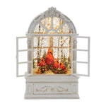 LED Snow Globe with Cardinals – 9"H Holiday Tabletop Decoration for Indoor Use By Melrose