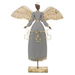 Melrose Metal Angel Sculpture with Lighted Accent 21"H