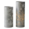 Melrose Frosted Snowflake Glass Candle Holder (Set of 2)