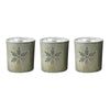 Melrose Etched Snowflake Mecury Glass Candle Holder (Set of 3)