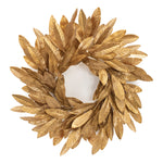 Melrose Metallic Bay Leaf Wreath 14"D