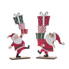 Melrose Wood Santa with Presents Display (Set of 2)