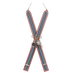 Wood Ski Ornament 22"H Red and Blue Lodge-Style Christmas Decor (Set of 2) by Melrose