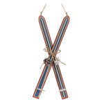 Wood Ski Ornament 15.5"H White and Blue Lodge-Style Christmas Decor (Set of 2) by Melrose
