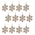 Natural Wood Snowflake Christmas Ornament Set of 12 8 Inch by Melrose
