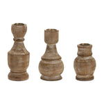 Melrose Fir Wood Taper Candle Holder (Set of 2)