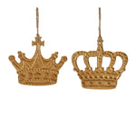 Melrose Gold Metal Crown Ornament (Set of 12)