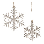 Melrose Rustic Metal Snowflake Ornament (Set of 12)