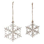 Rustic Metal Snowflake Ornament (Set of 12)