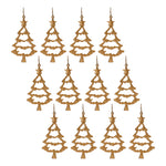 Gold Metal Tree Outline Holiday Ornaments Aluminum Set of 12 by Melrose