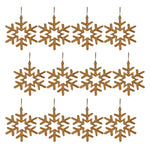 Gold Metal Snowflake Indoor Christmas Ornaments Set of 12 by Melrose