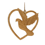 Melrose Metal Heart and Dove Outline Ornament (Set of 12)