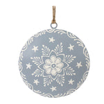 Melrose Metal Snowflake Disc Ornament (Set of 12)