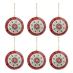 Metal Merry Christmas Disc Holiday Ornament 6 Inch Set of 6 by Melrose