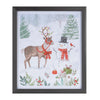 Framed Snowman and Reindeer Wall Print