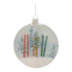 Glass Ski & Snow Disc Ornaments (Set of 6) – 4.25"H Christmas Tree Decor by Melrose