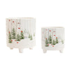 Christmas Pot Set of 2 – 4.5"H and 6"H Indoor Decorative Planters By Melrose