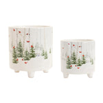 Pot Set of 2 – 4.5"H and 6"H Indoor Holiday Planters for Tabletop Decor By Melrose