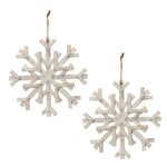 Distressed Fir Wood Snowflake Set – Set of 2, 16"D Rustic Christmas Wall Decor by Melrose