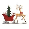 Melrose Metal Holiday Reindeer with Sleigh 26.25"L