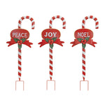 Melrose Metal Candy Cane Yard Stake (Set of 3)