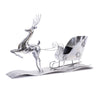 Melrose Hammered Metal Reindeer with Sleigh 25.5"L