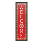 Framed Winter Welcome Sign – 31.5"H Wood Red & White Christmas Wall Decor by Melrose