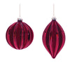 Melrose Burgandy Ribbed Glass Ornament (Set of 6)