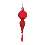 Traditional Red Glass Drop Ornaments with Jewel Accents