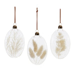 Melrose Natural Dried Floral Glass Ornament (Set of 12)