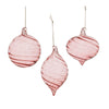 Melrose Pink Swirled Glass Ornament (Set of 6)