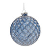 Melrose Blue Glittered Harlequin Glass Ball Ornament (Set of 6)