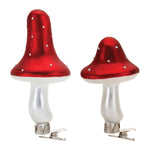 Melrose Frost Glass Mushroom Clip Ornament (Set of 12)