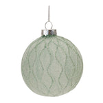 Melrose Frosted Sage Glass Ball Ornament (Set of 12)