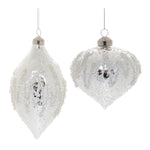 Melrose Silver Beaded Glass Onion Ornament (Set of 6)