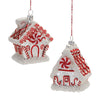 Melrose Glass Peppermint House Ornament (Set of 6)