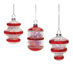 Melrose Finial Glass Ornament with Tinsel Filling (Set of 12)