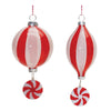 Melrose Glass Peppermint Drop Ornament (Set of 12)