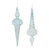 Melrose Iridescent Swirl Glass Finial Ornament (Set of 12)